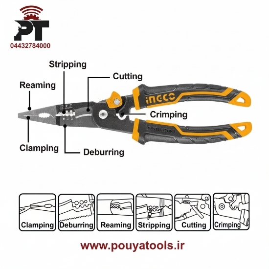 تصویر  دم باریک 8 اینچ حرفه ای 6 کاره اینکو مدل:HMFLNP28200