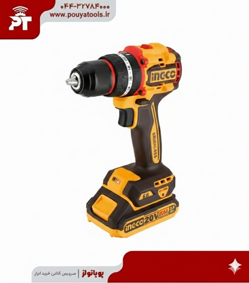 تصویر  دریل شارژی 20ولت براشلس اینکو مدل: CDLI20668