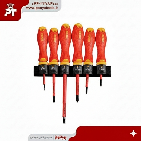 تصویر  ست پیچ گوشتی 6 عددی عایق برقی اینکو مدل: HKISD0608